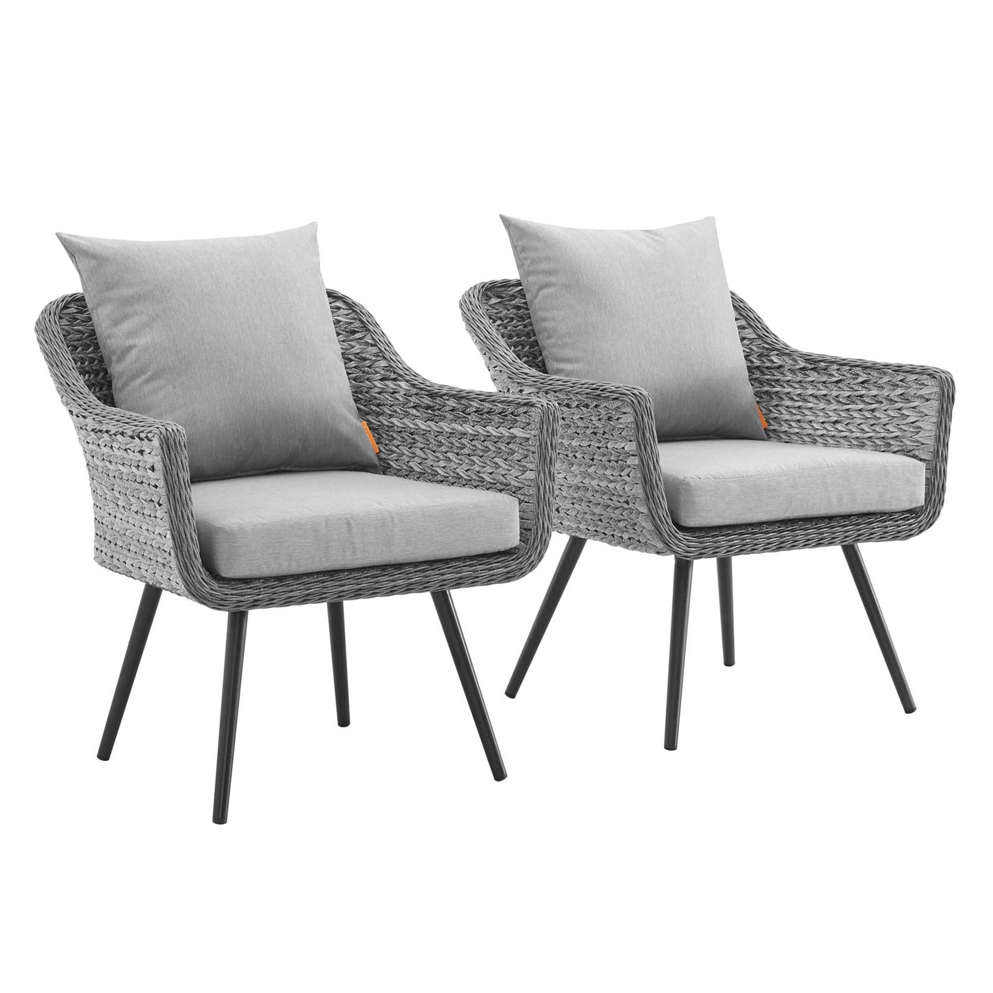 Modway Endeavor Armchair Outdoor Patio Wicker Rattan Set of 2 | Armchairs | 