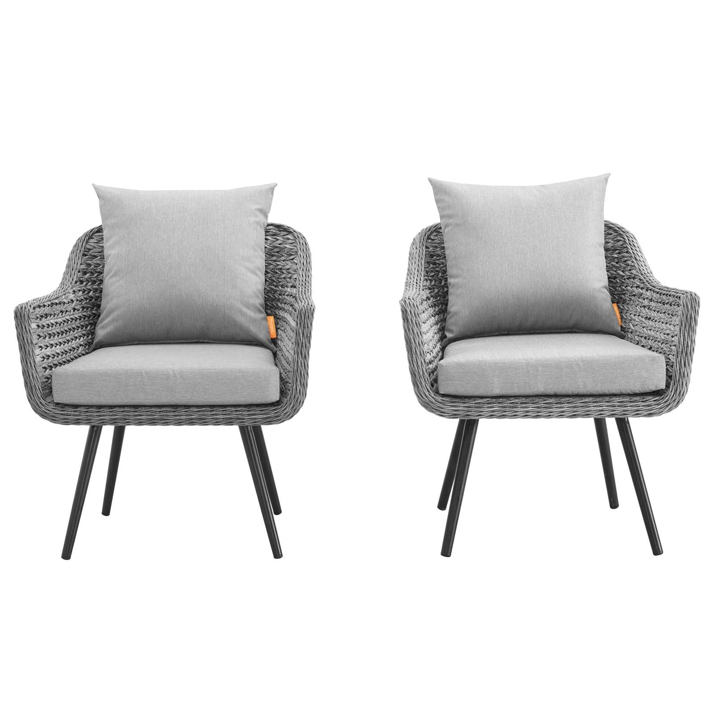 Modway Endeavor Armchair Outdoor Patio Wicker Rattan Set of 2 | Armchairs | 