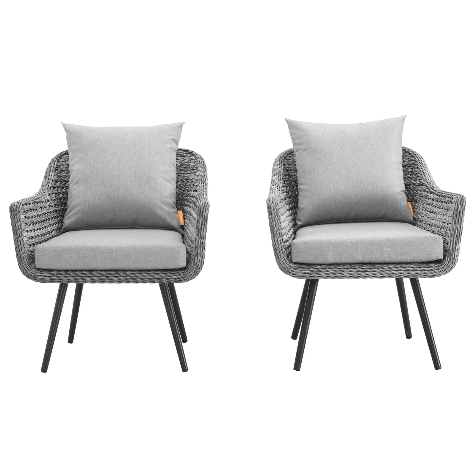 Modway Endeavor Armchair Outdoor Patio Wicker Rattan Set of 2 | Armchairs | 