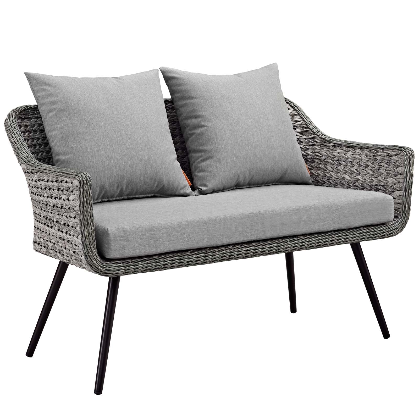 Modway Endeavor 5 Piece Outdoor Patio Wicker Rattan Sectional Sofa Set | Outdoor Sofas, Loveseats & Sectionals | 