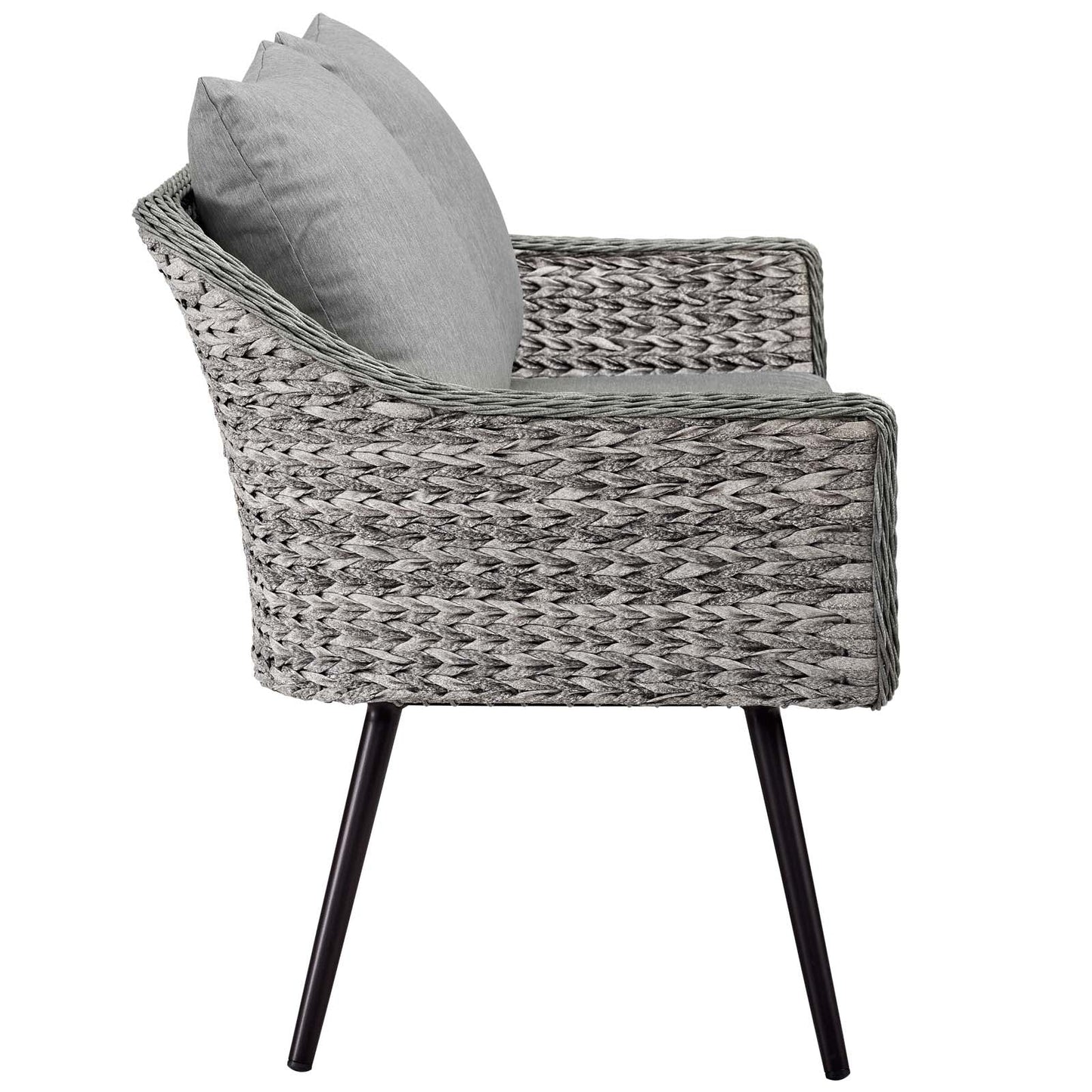 Modway Endeavor 5 Piece Outdoor Patio Wicker Rattan Sectional Sofa Set | Outdoor Sofas, Loveseats & Sectionals | 