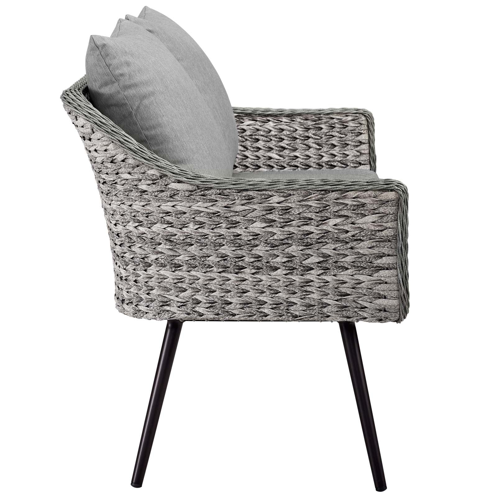 Modway Endeavor 5 Piece Outdoor Patio Wicker Rattan Sectional Sofa Set | Outdoor Sofas, Loveseats & Sectionals | 
