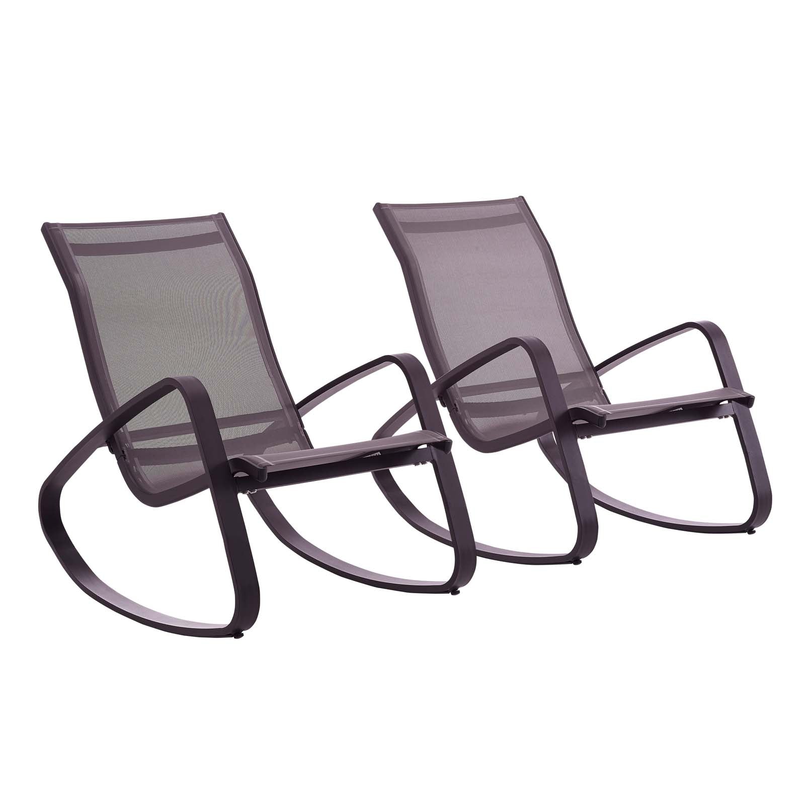 Modway Traveler Rocking Lounge Chair Outdoor Patio Mesh Sling Set of 2 | Outdoor Recliners & Lounge Chairs | Modishstore-2