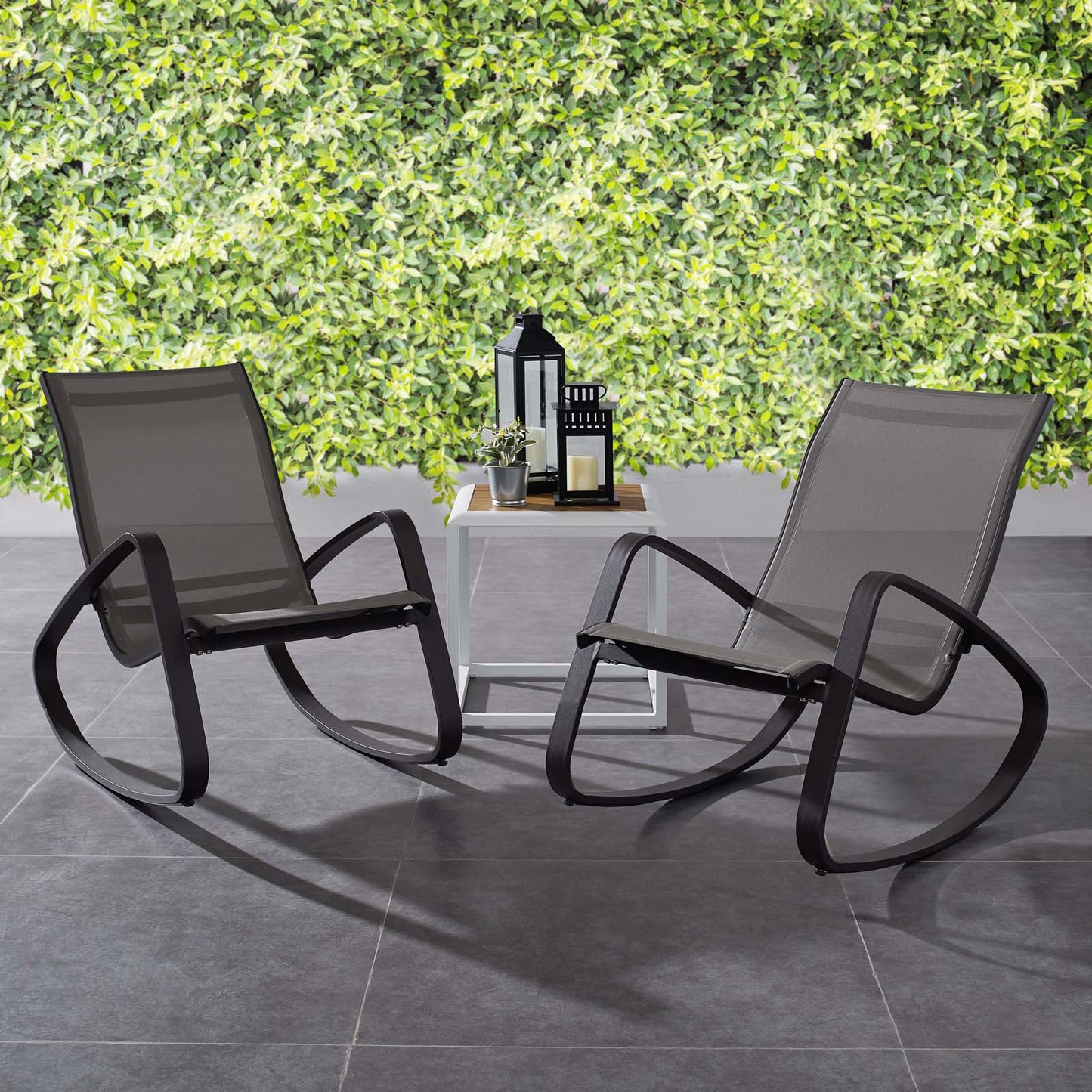 Modway Traveler Rocking Lounge Chair Outdoor Patio Mesh Sling Set of 2 | Outdoor Recliners & Lounge Chairs | Modishstore