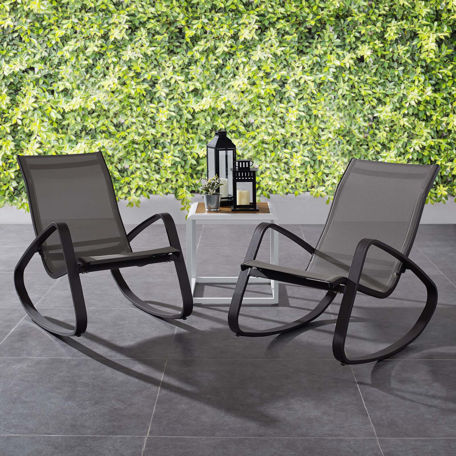 Modway Traveler Rocking Lounge Chair Outdoor Patio Mesh Sling Set of 2 | Outdoor Recliners & Lounge Chairs | Modishstore