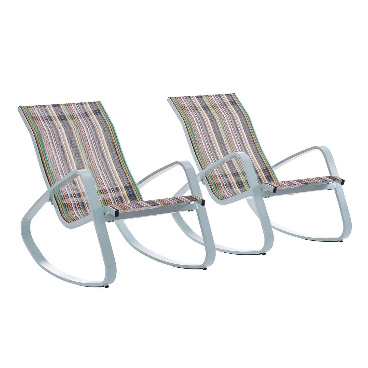 Modway Traveler Rocking Lounge Chair Outdoor Patio Mesh Sling Set of 2 | Outdoor Recliners & Lounge Chairs | Modishstore-9