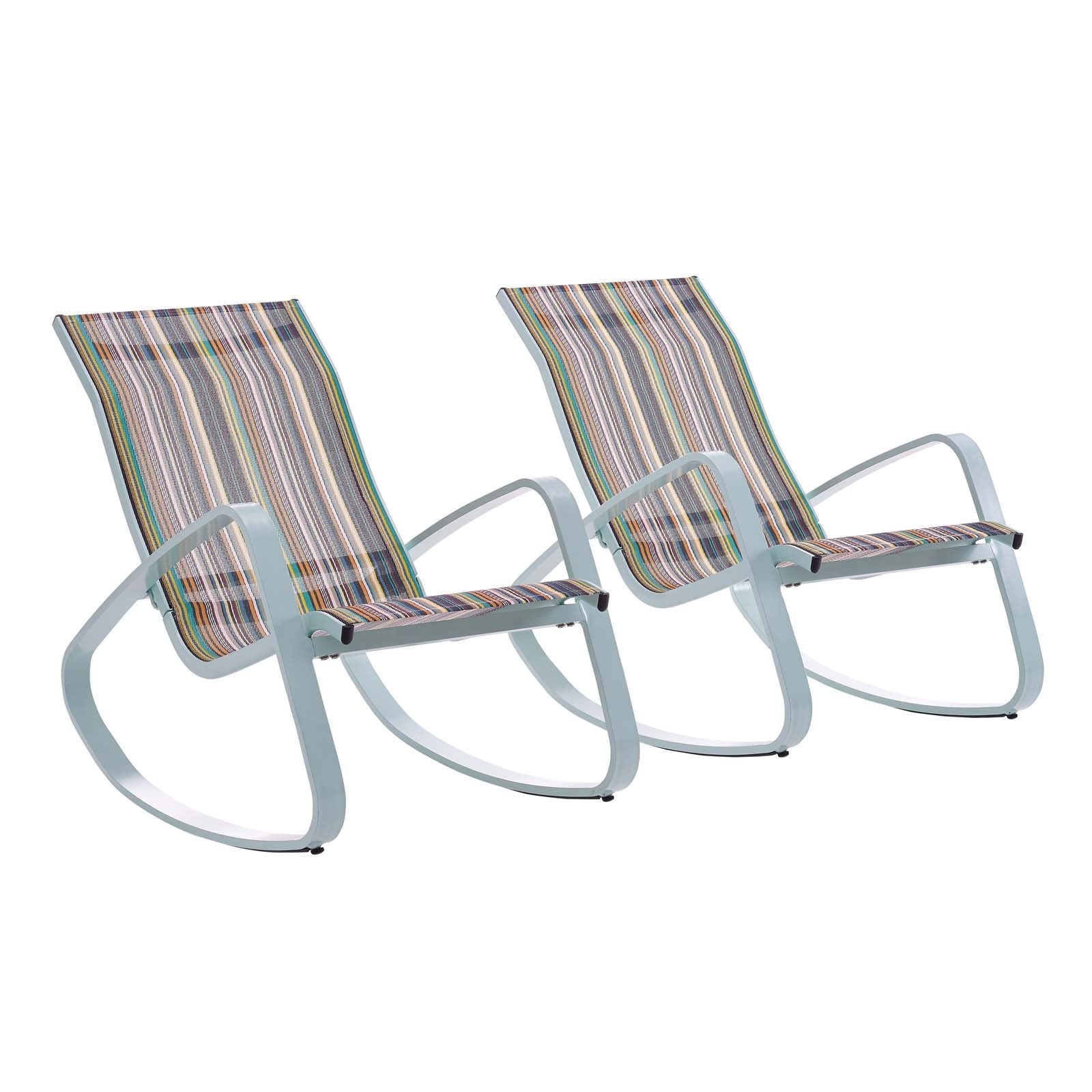 Modway Traveler Rocking Lounge Chair Outdoor Patio Mesh Sling Set of 2 | Outdoor Recliners & Lounge Chairs | Modishstore-9