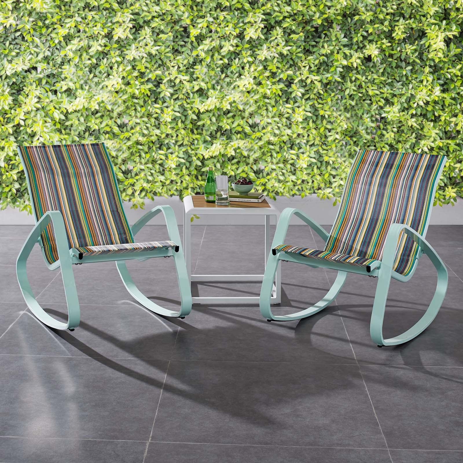 Modway Traveler Rocking Lounge Chair Outdoor Patio Mesh Sling Set of 2 | Outdoor Recliners & Lounge Chairs | Modishstore-5