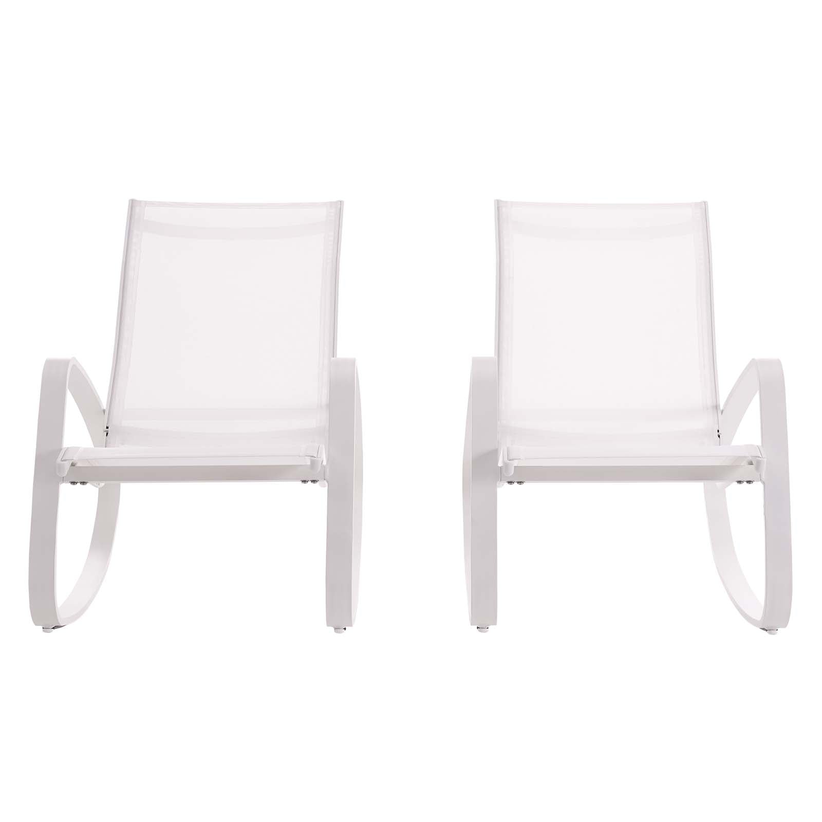 Modway Traveler Rocking Lounge Chair Outdoor Patio Mesh Sling Set of 2 | Outdoor Recliners & Lounge Chairs | Modishstore-17