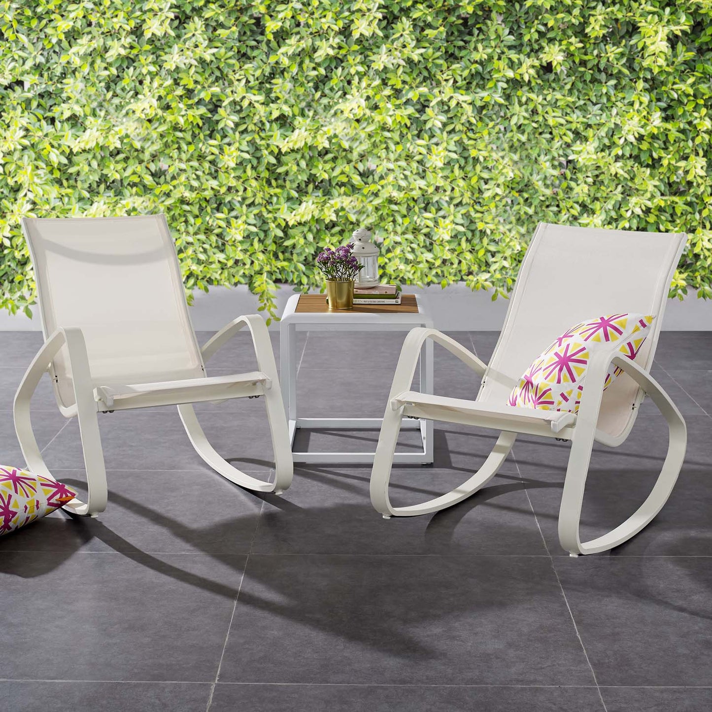 Modway Traveler Rocking Lounge Chair Outdoor Patio Mesh Sling Set of 2 | Outdoor Recliners & Lounge Chairs | Modishstore-13