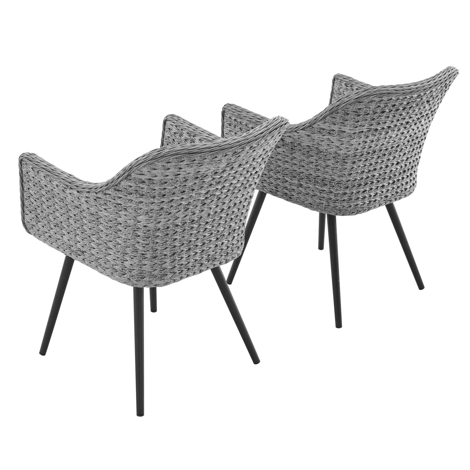 Modway Endeavor Dining Armchair Outdoor Patio Wicker Rattan Set of 2 | Armchairs | 