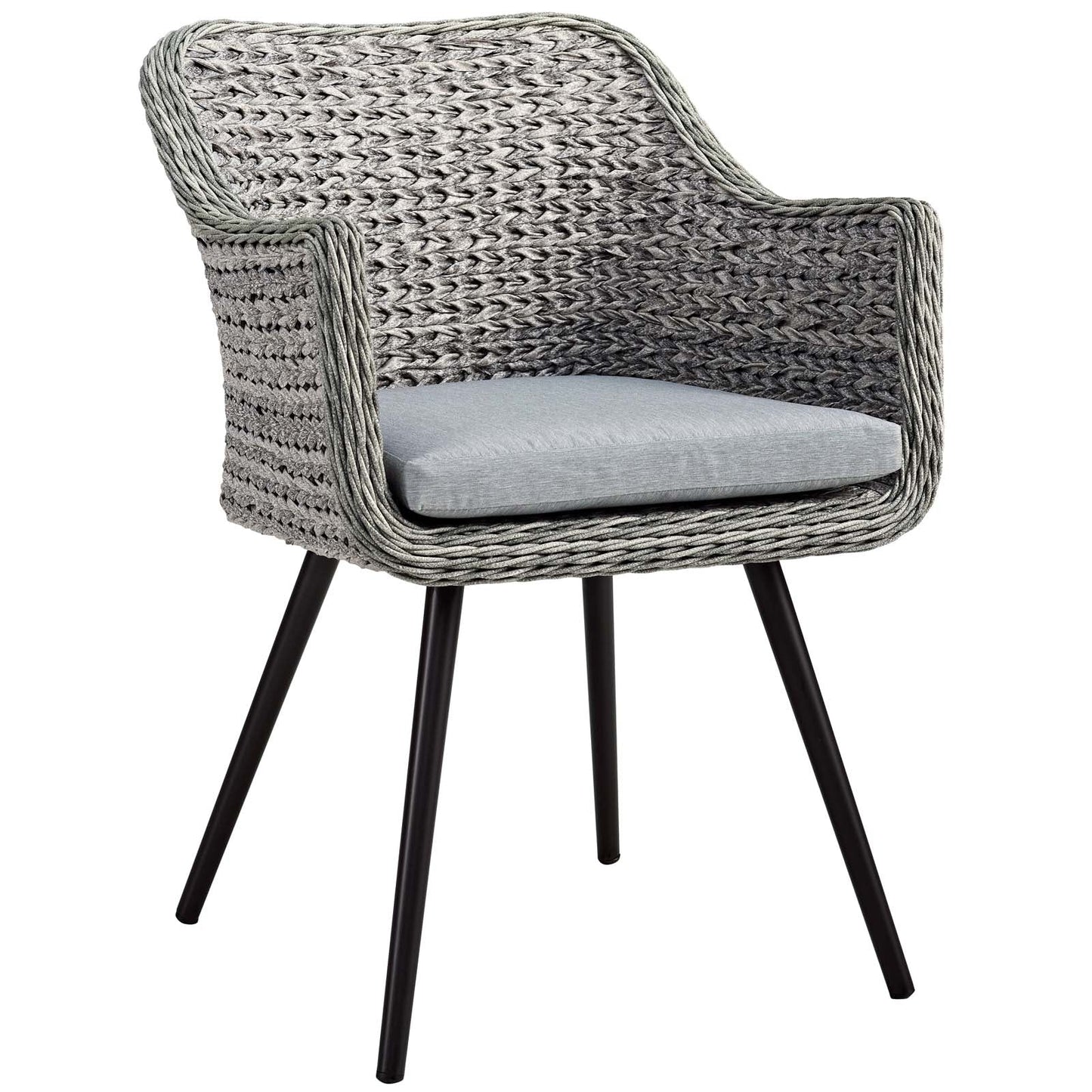 Modway Endeavor Dining Armchair Outdoor Patio Wicker Rattan Set of 2 | Armchairs | 