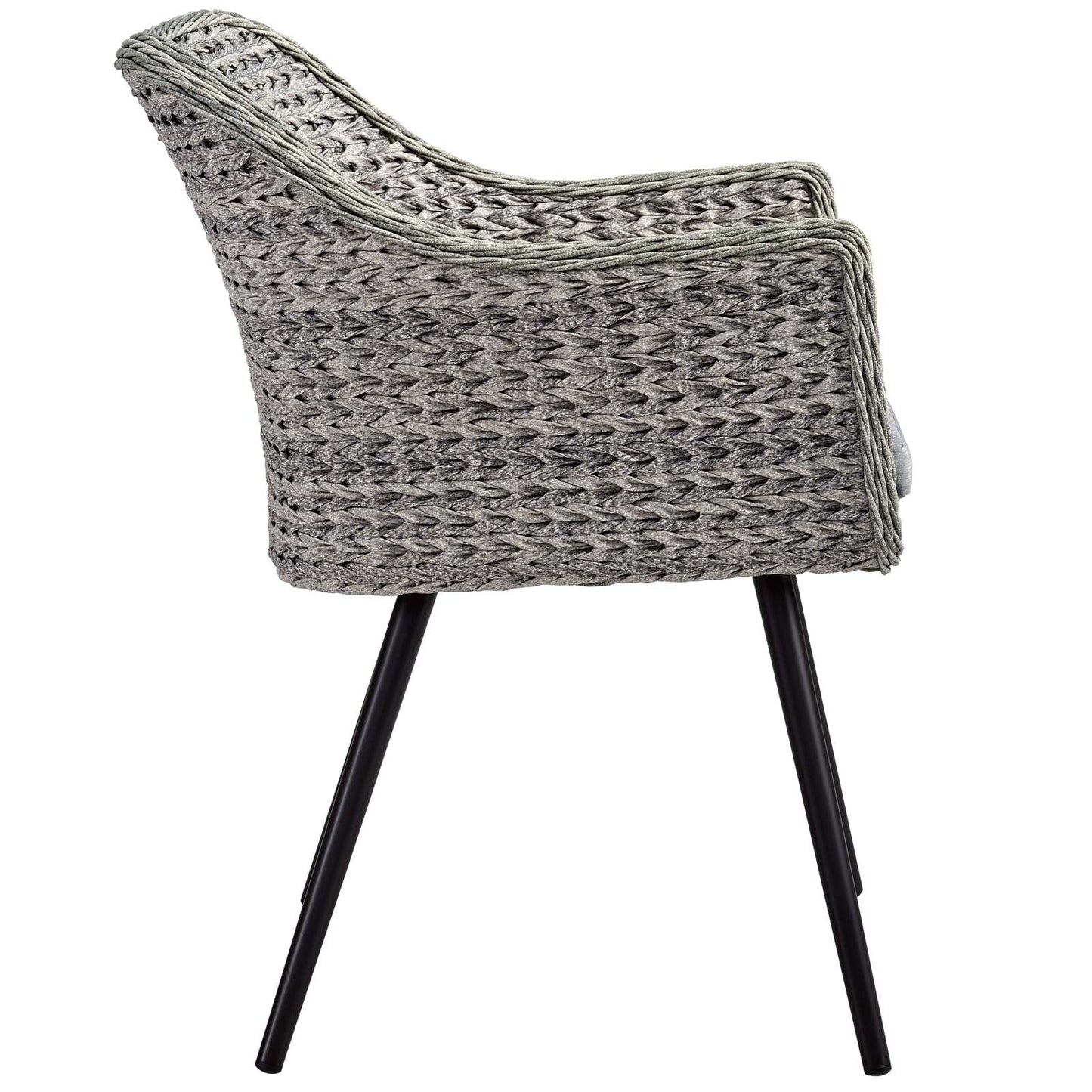 Modway Endeavor Dining Armchair Outdoor Patio Wicker Rattan Set of 2 | Armchairs | 