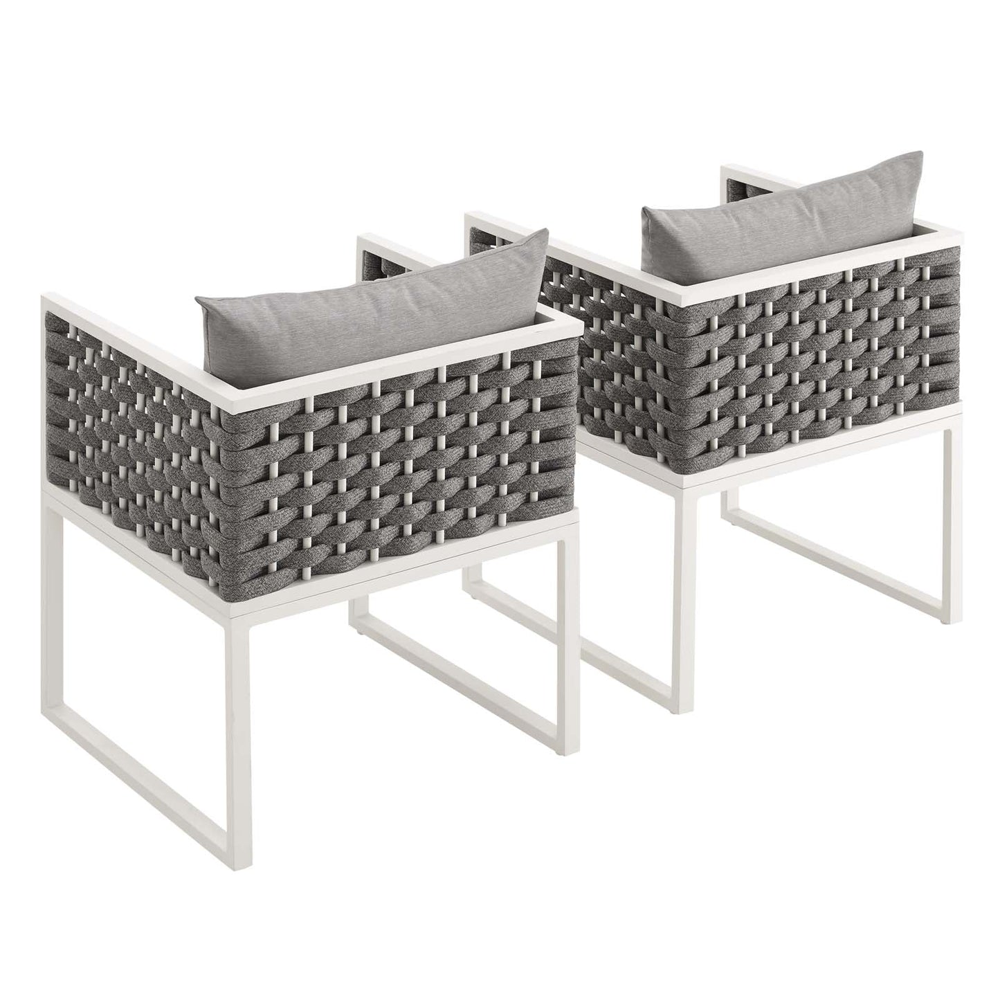 Modway Stance Dining Armchair Outdoor Patio Aluminum Set of 2 | Outdoor Chairs | Modishstore-3
