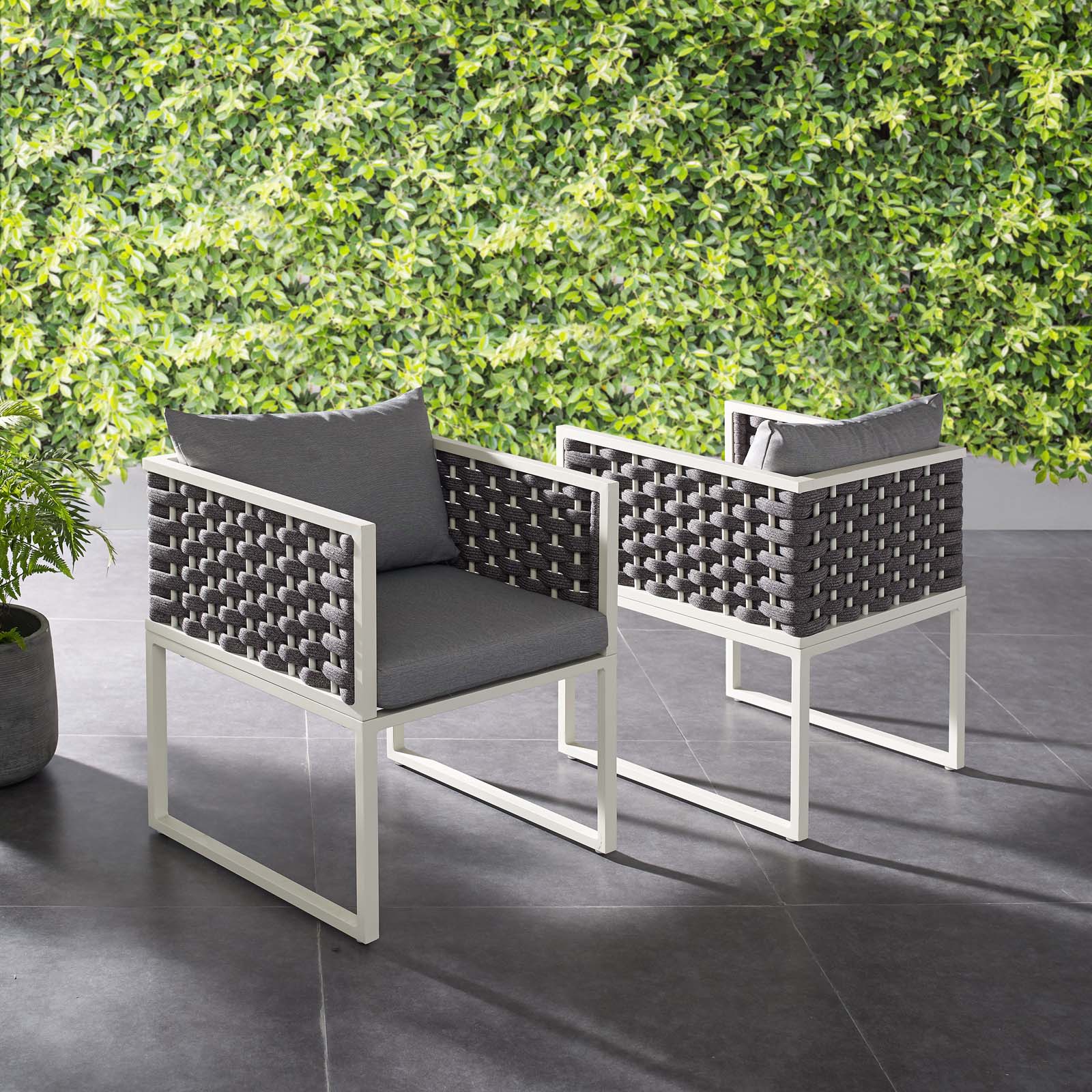 Modway Stance Dining Armchair Outdoor Patio Aluminum Set of 2 | Outdoor Chairs | Modishstore