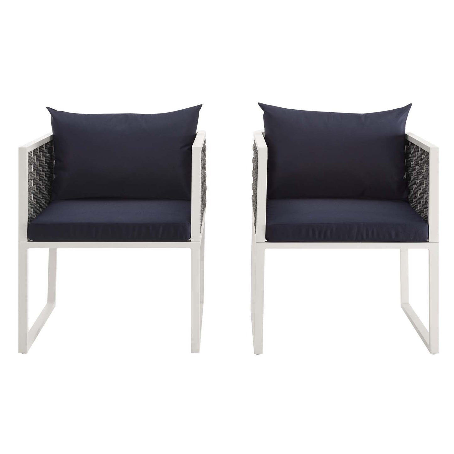 Modway Stance Dining Armchair Outdoor Patio Aluminum Set of 2 | Outdoor Chairs | Modishstore-9
