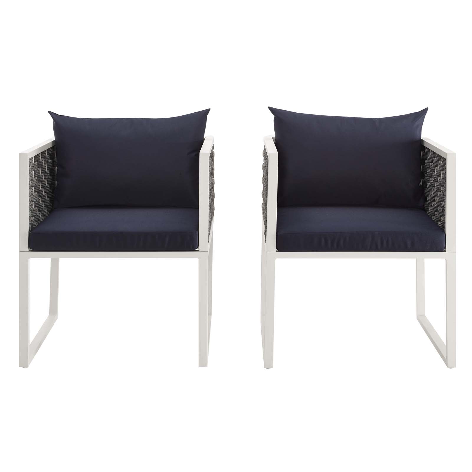 Modway Stance Dining Armchair Outdoor Patio Aluminum Set of 2 | Outdoor Chairs | Modishstore-9