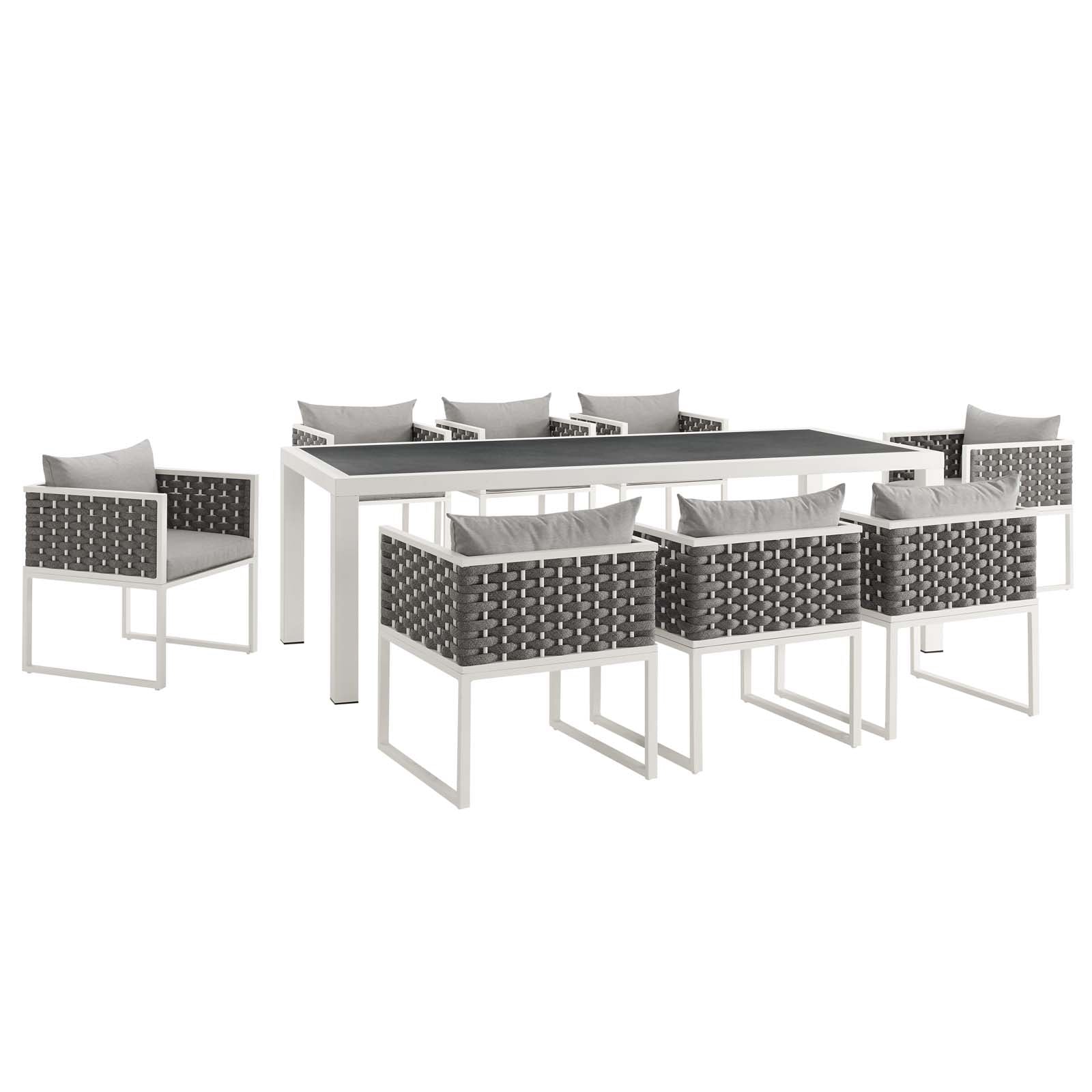 Modway Stance 9 Piece Outdoor Patio Aluminum Dining Set | Outdoor Dining Sets | Modishstore-2