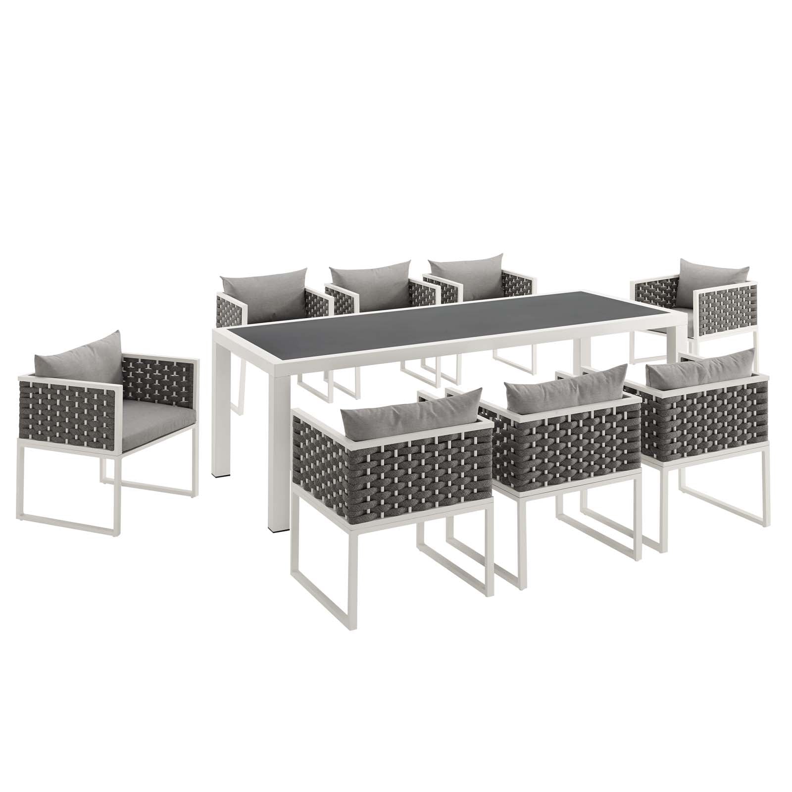 Modway Stance 9 Piece Outdoor Patio Aluminum Dining Set | Outdoor Dining Sets | Modishstore-3