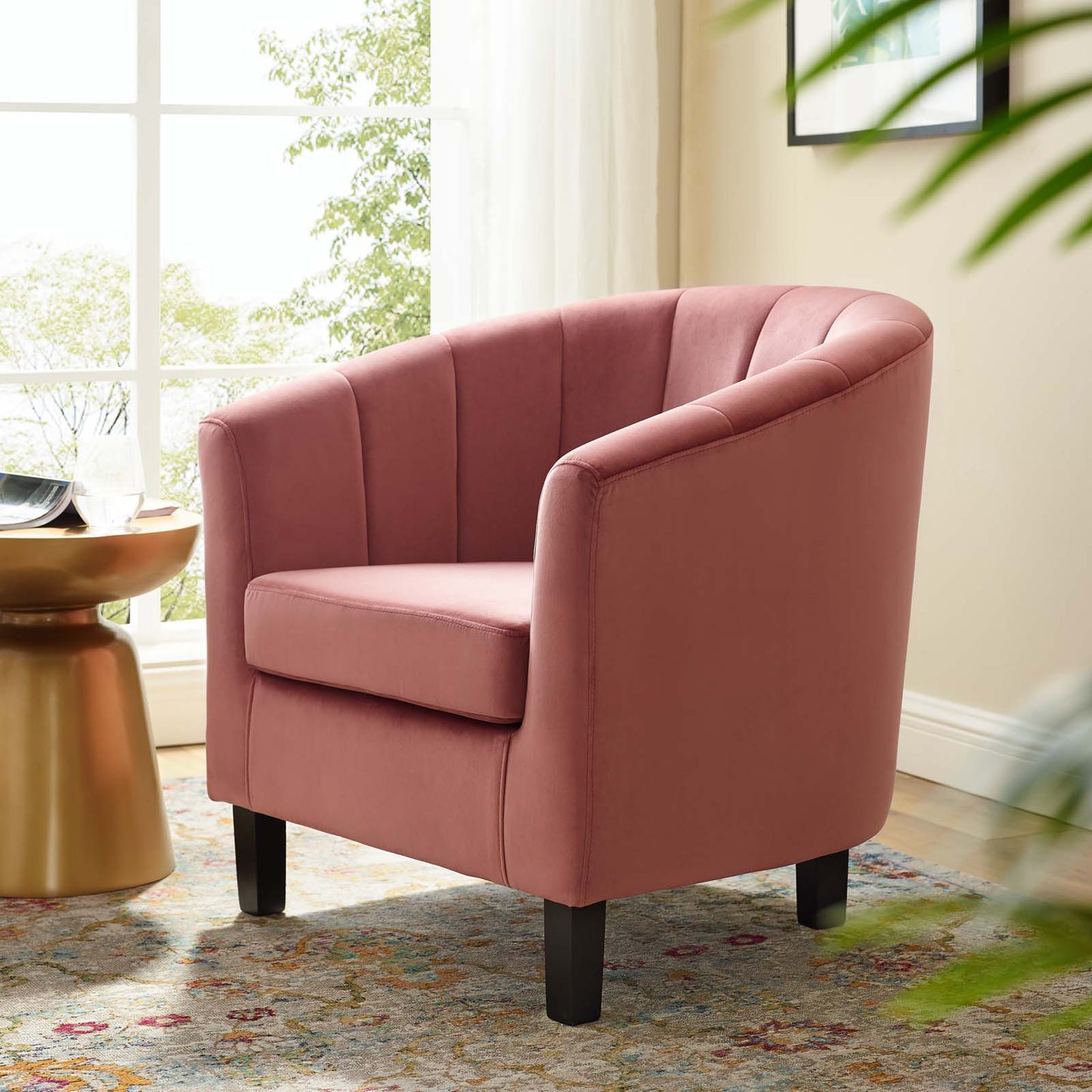 Modway Prospect Channel Tufted Upholstered Velvet Armchair | Armchairs | Modishstore