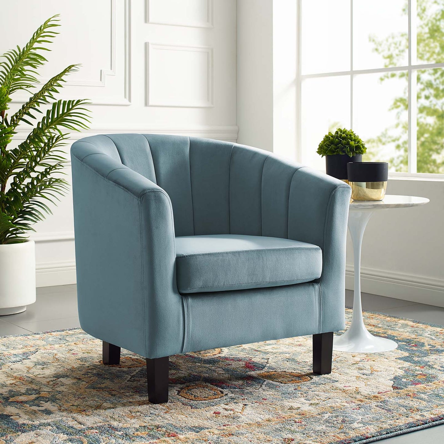 Modway Prospect Channel Tufted Upholstered Velvet Armchair | Armchairs | Modishstore-17