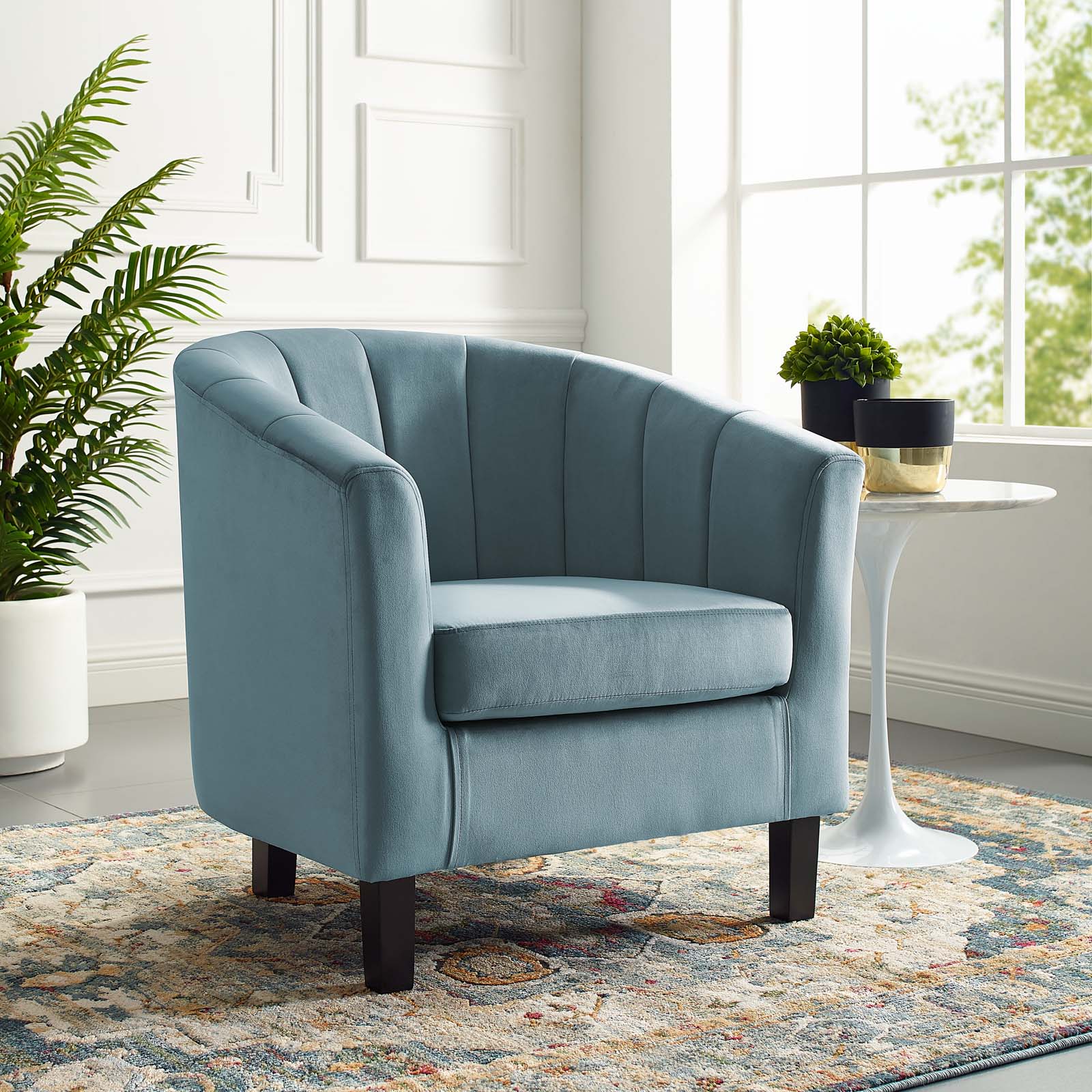 Modway Prospect Channel Tufted Upholstered Velvet Armchair | Armchairs | Modishstore-17