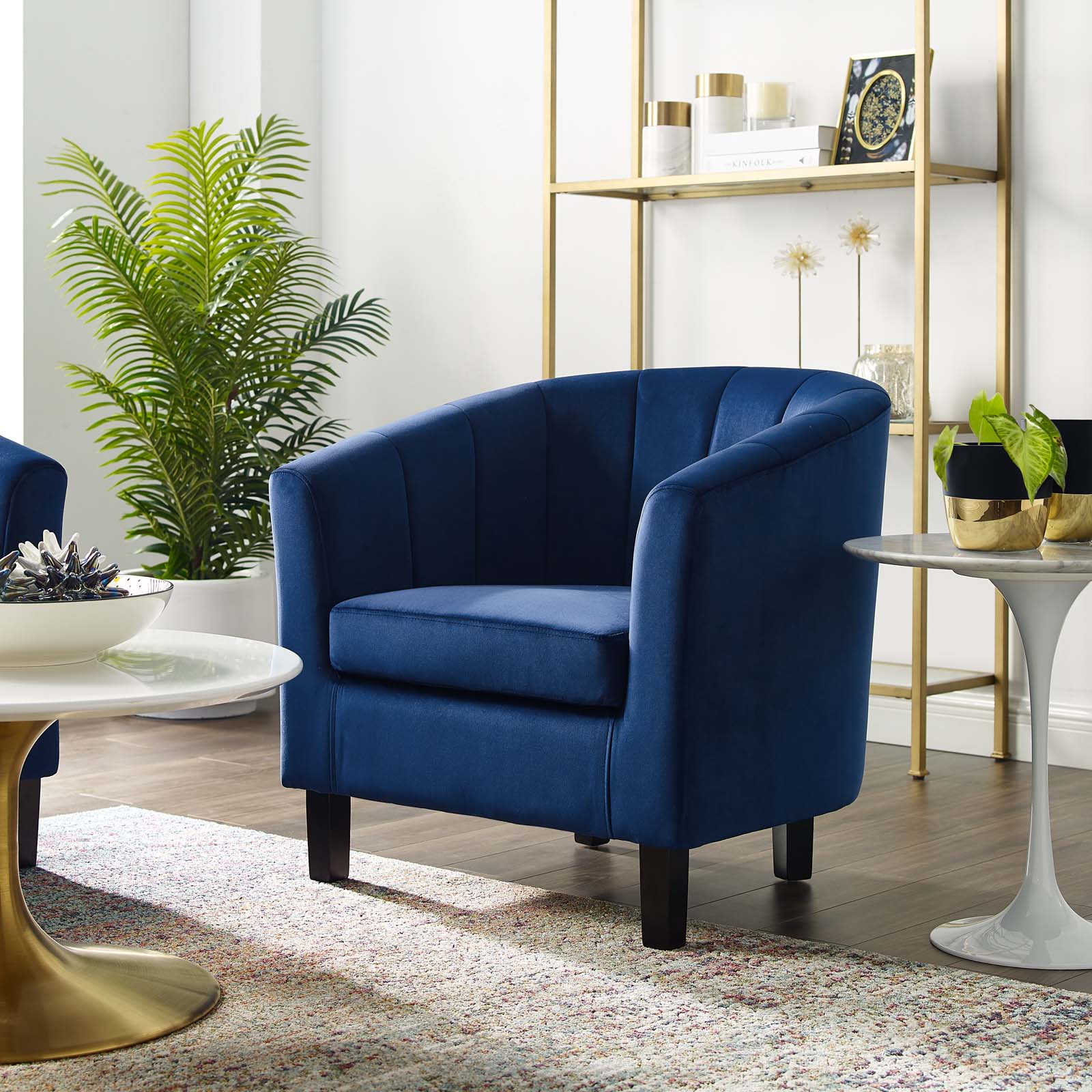 Modway Prospect Channel Tufted Upholstered Velvet Armchair | Armchairs | Modishstore-23