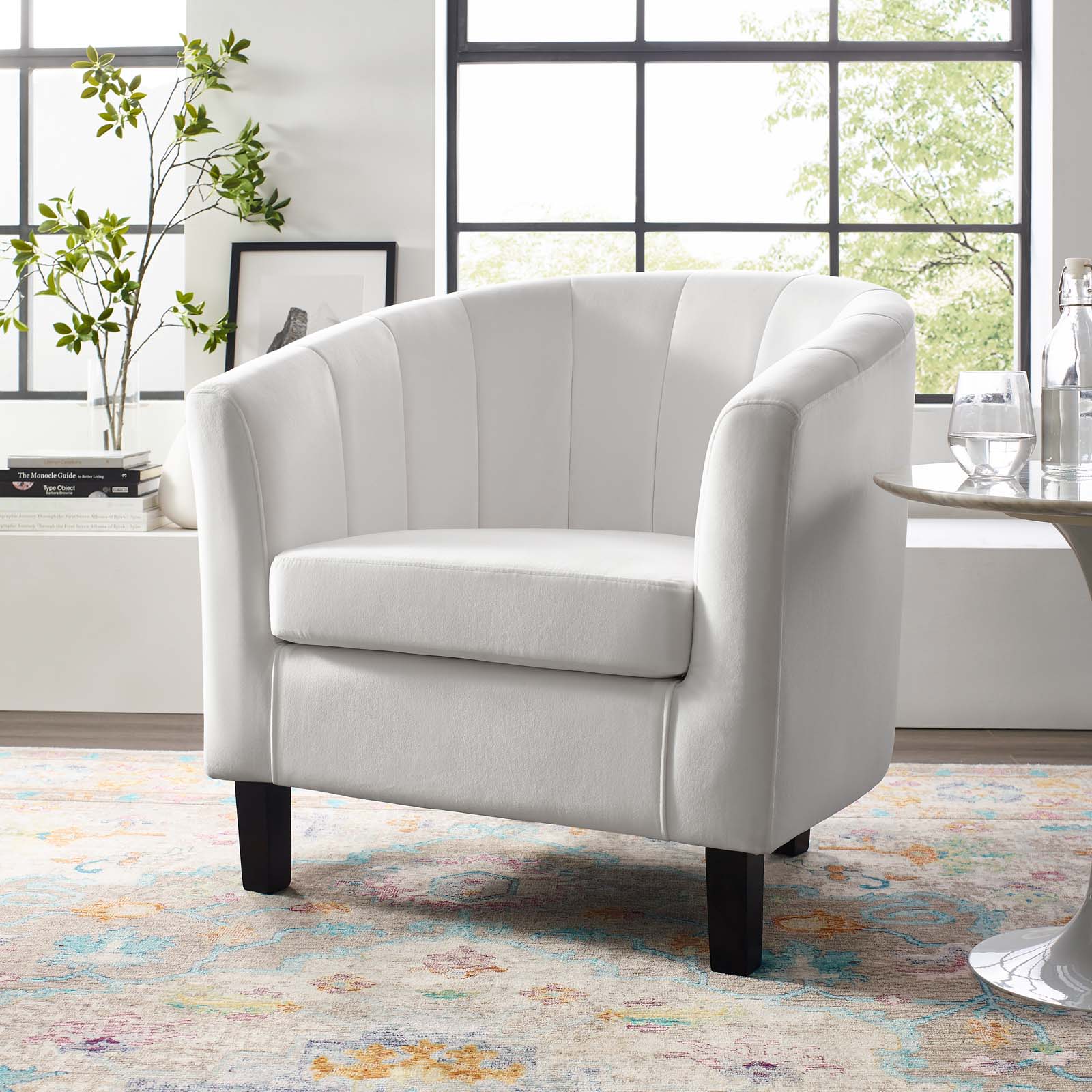 Modway Prospect Channel Tufted Upholstered Velvet Armchair | Armchairs | Modishstore-35