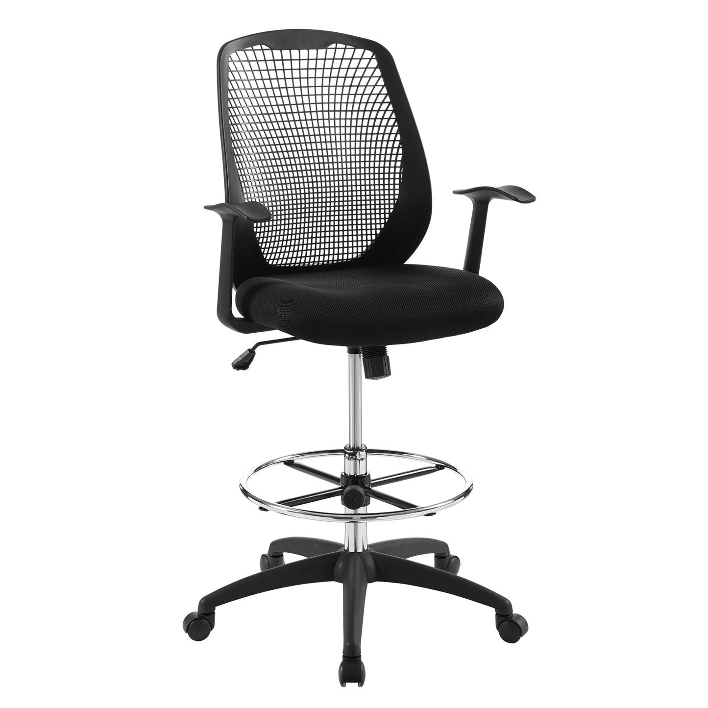 Modway Intrepid Mesh Drafting Chair Black | Office Chairs | 