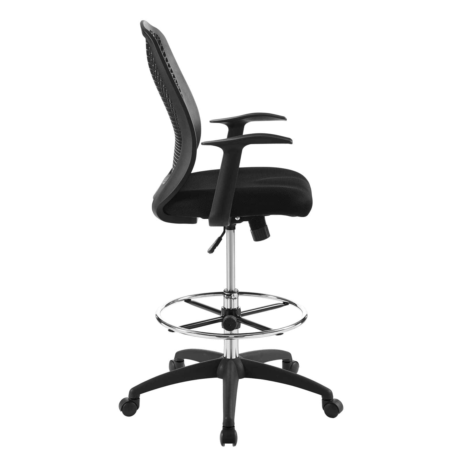 Modway Intrepid Mesh Drafting Chair Black | Office Chairs | 