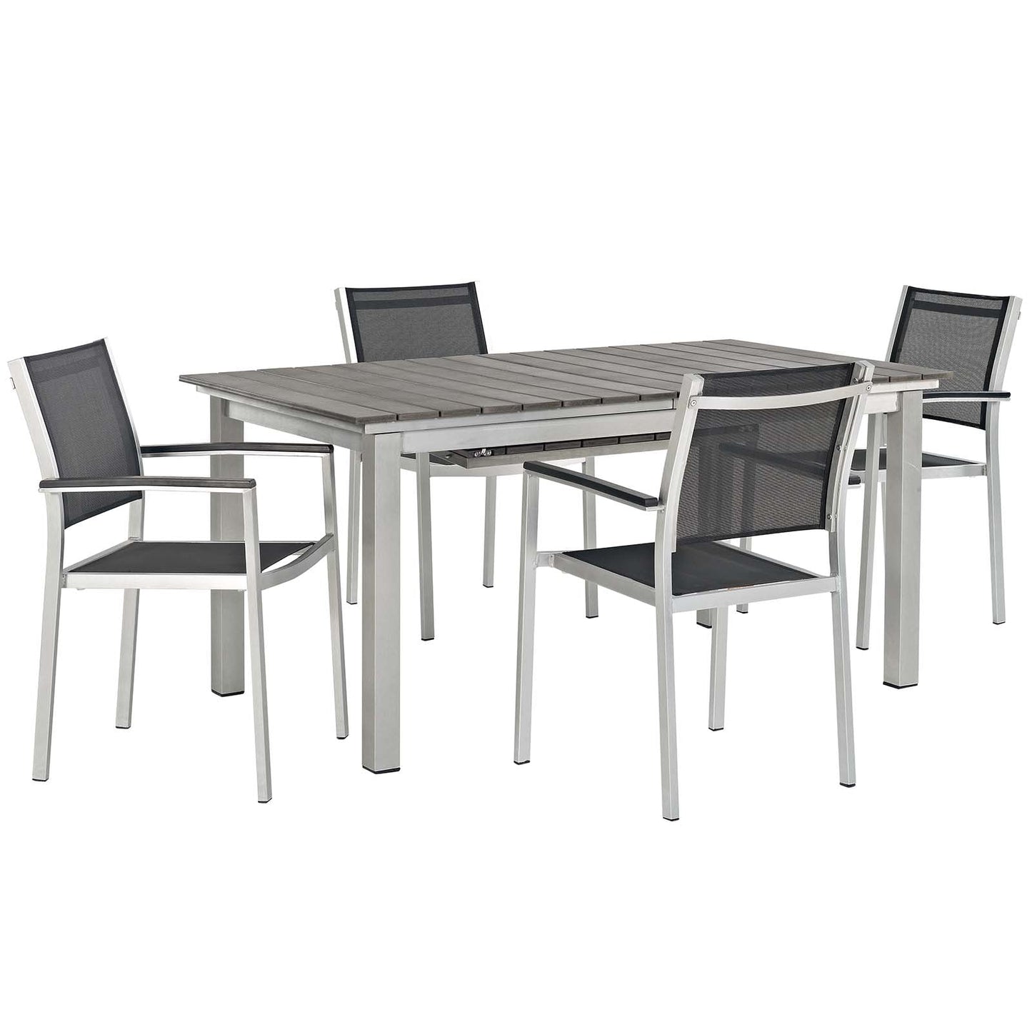 Modway Shore 5 Piece Outdoor Patio Aluminum Outdoor Dining Set | Outdoor Dining Set | Modishstore