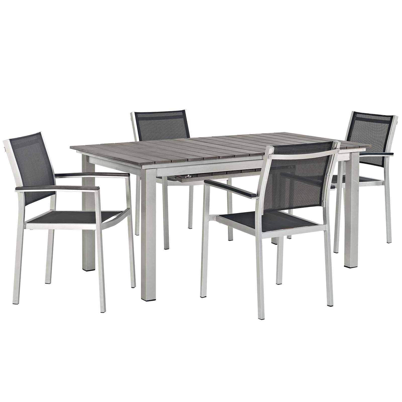 Modway Shore 5 Piece Outdoor Patio Aluminum Outdoor Dining Set | Outdoor Dining Set | Modishstore