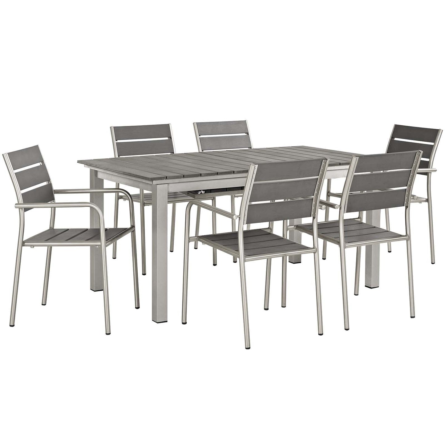 Modway Shore 7 Piece Outdoor Patio Aluminum Outdoor Dining Set | Outdoor Dining Set | Modishstore
