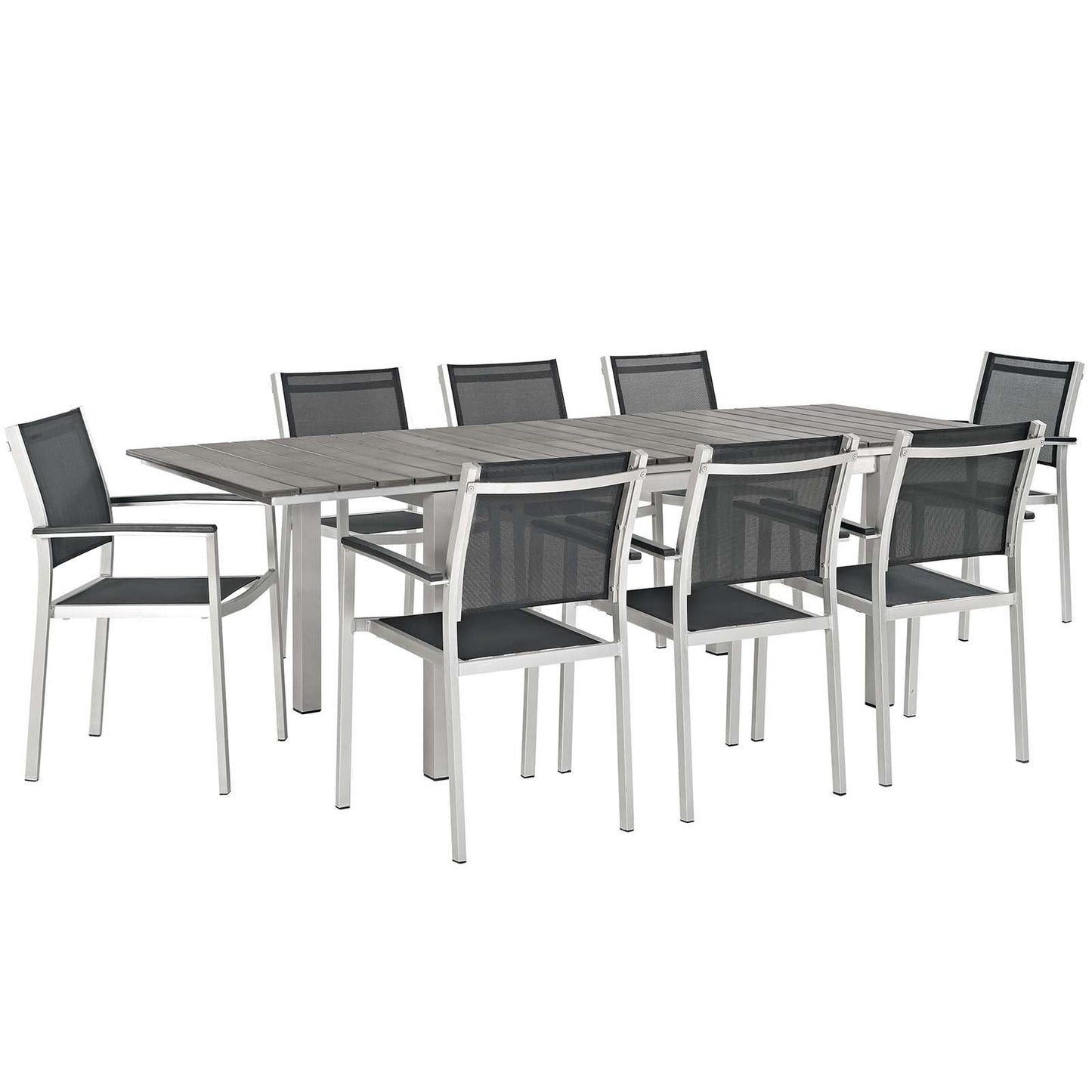 Modway Shore 9 Piece Outdoor Patio Aluminum Outdoor Dining Set | Outdoor Dining Set | Modishstore