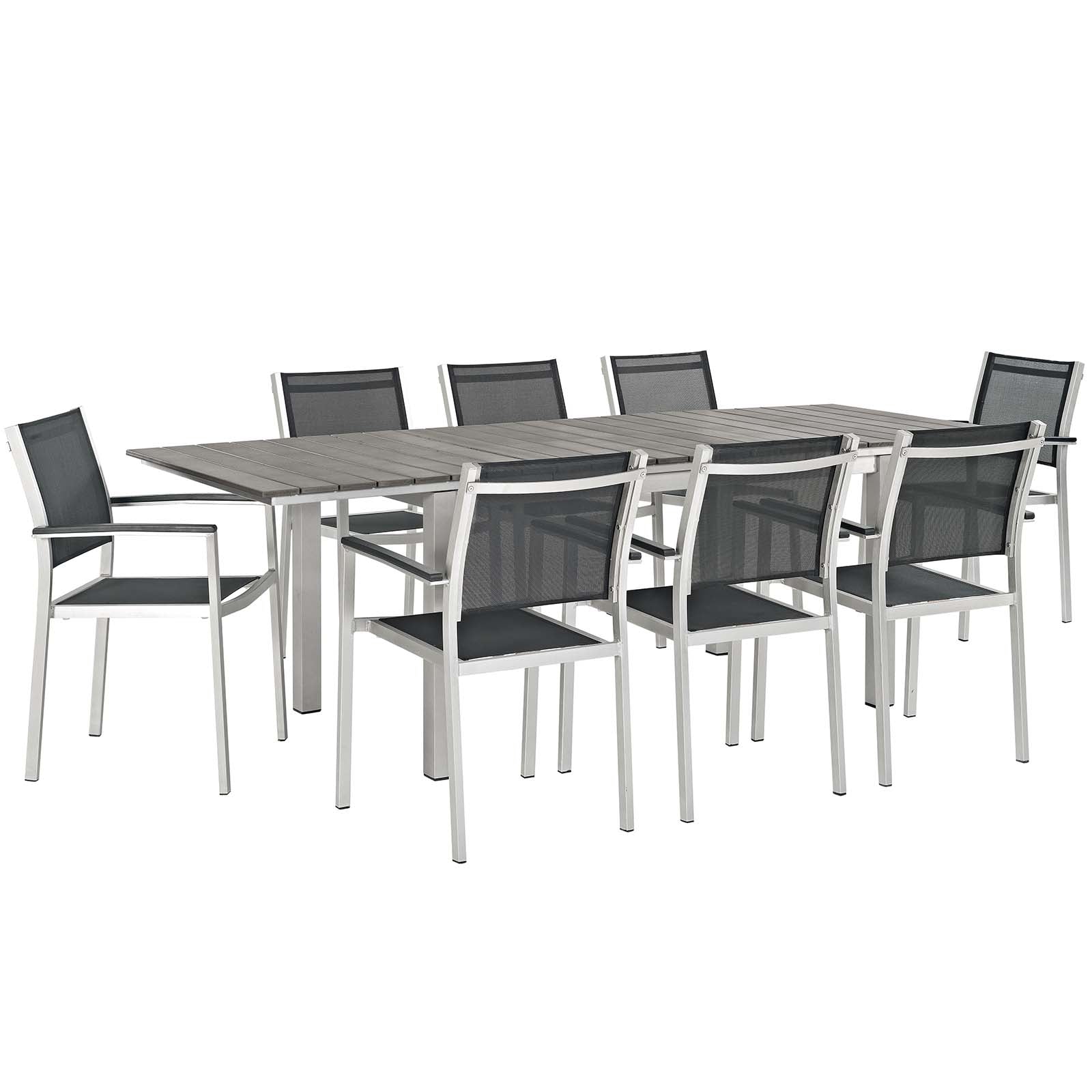 Modway Shore 9 Piece Outdoor Patio Aluminum Outdoor Dining Set | Outdoor Dining Set | Modishstore