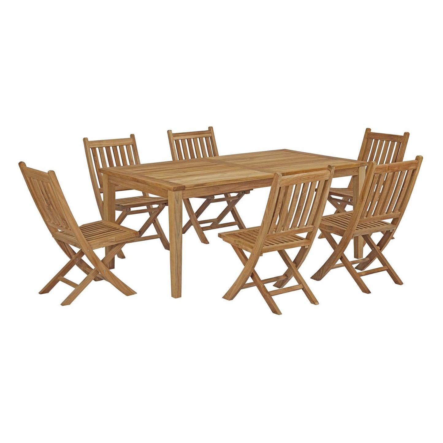 Modway Marina 7 Piece Outdoor Patio Teak Outdoor Dining Set | Outdoor Dining Set | Modishstore-2