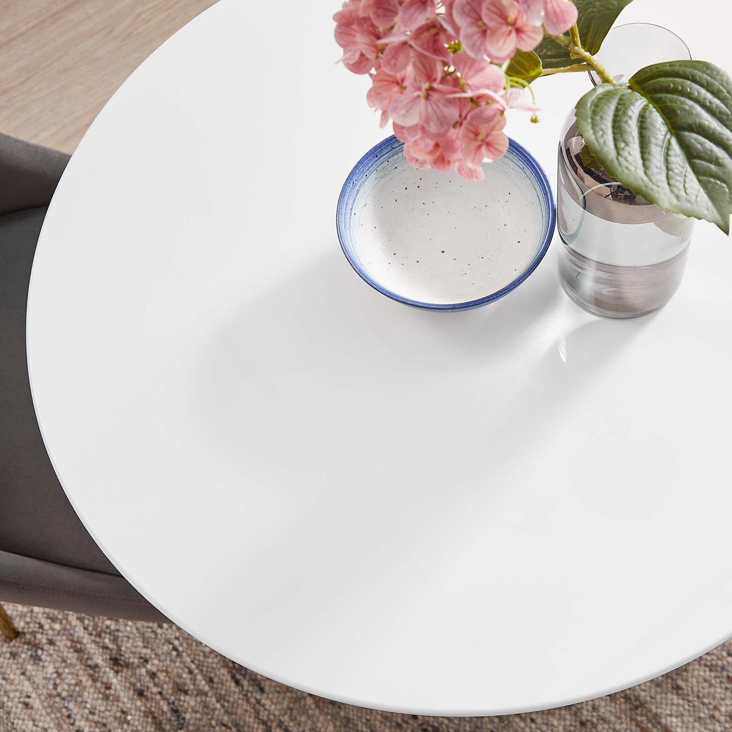 Modway Lippa 28" Round Dining Table In Gold White - EEI-3208 - EEI-3208