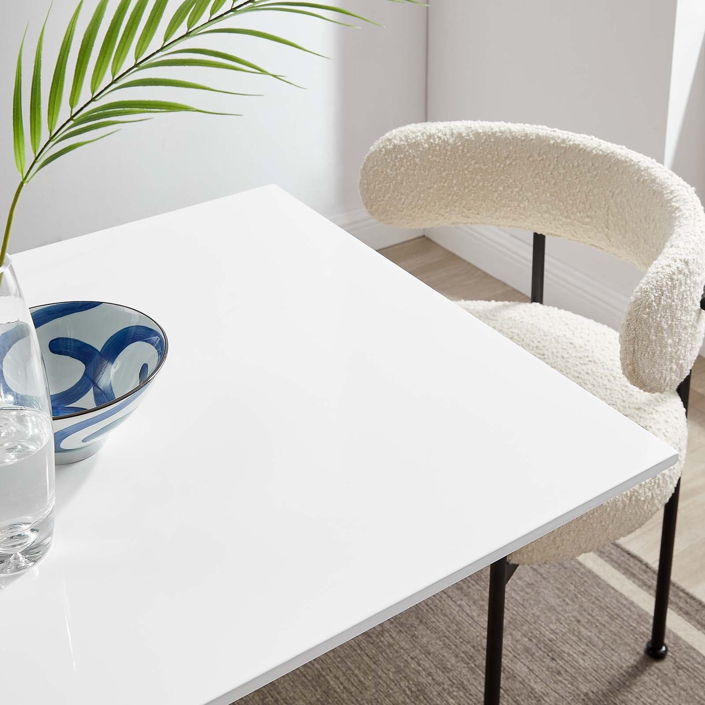 Modway Lippa 28" Square Dining Table In Gold White - EEI-3211 - EEI-3211
