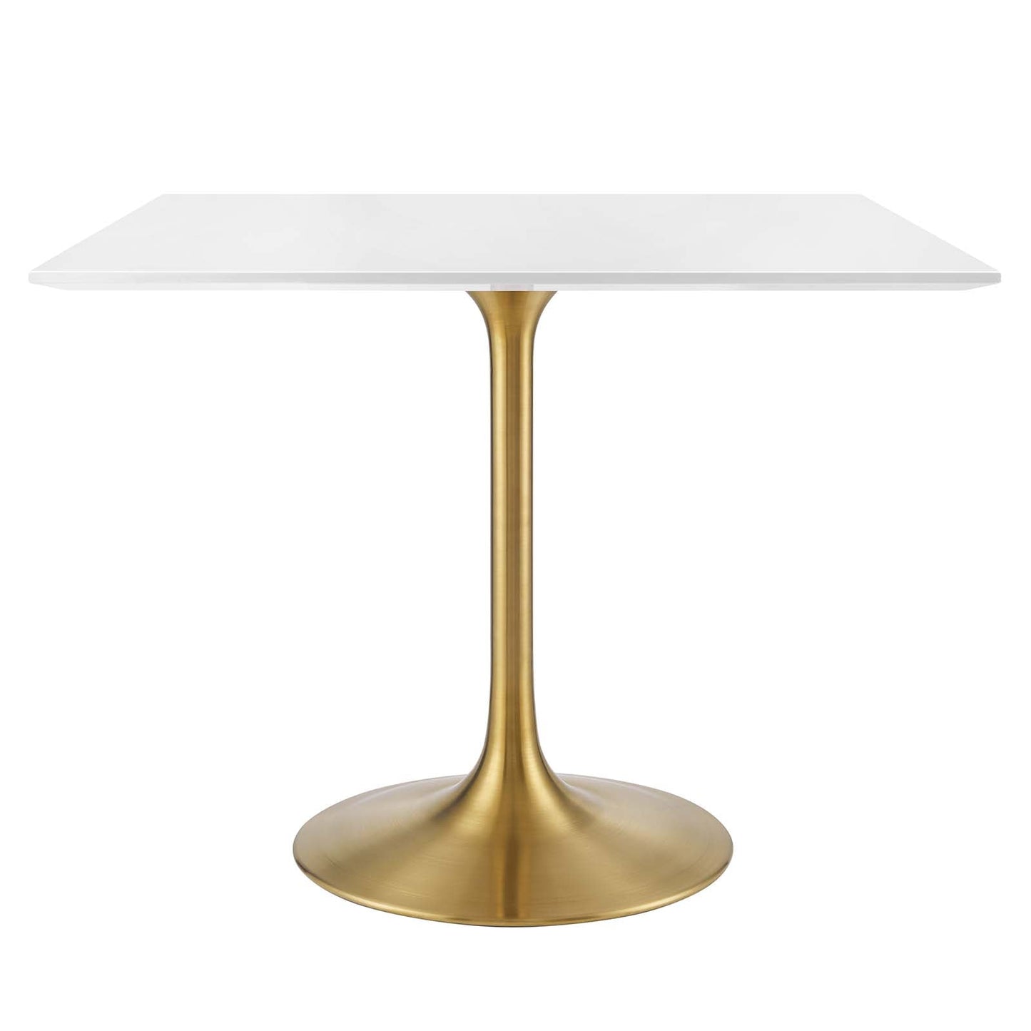 Modway Lippa 36" Square Wood Top Dining Table in Gold White - EEI-3212
