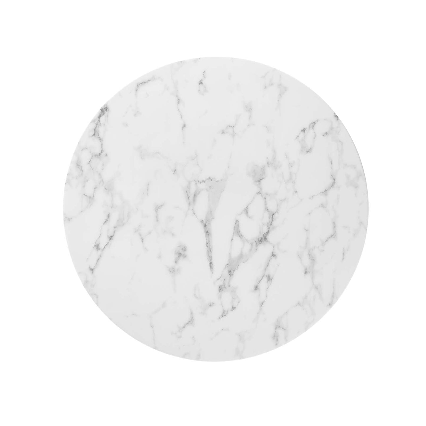 Modway Lippa 36" Round Artificial Marble Dining Table in Gold White - EEI-3214