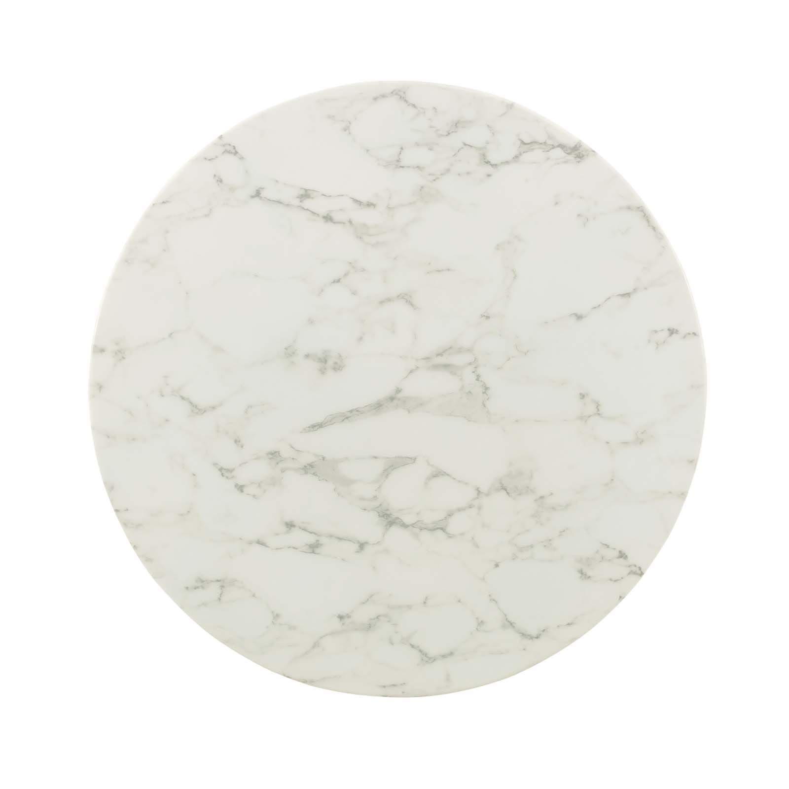 Modway Lippa 36" Round Artificial Marble Dining Table in Gold White | Dining Tables | Modishstore-4
