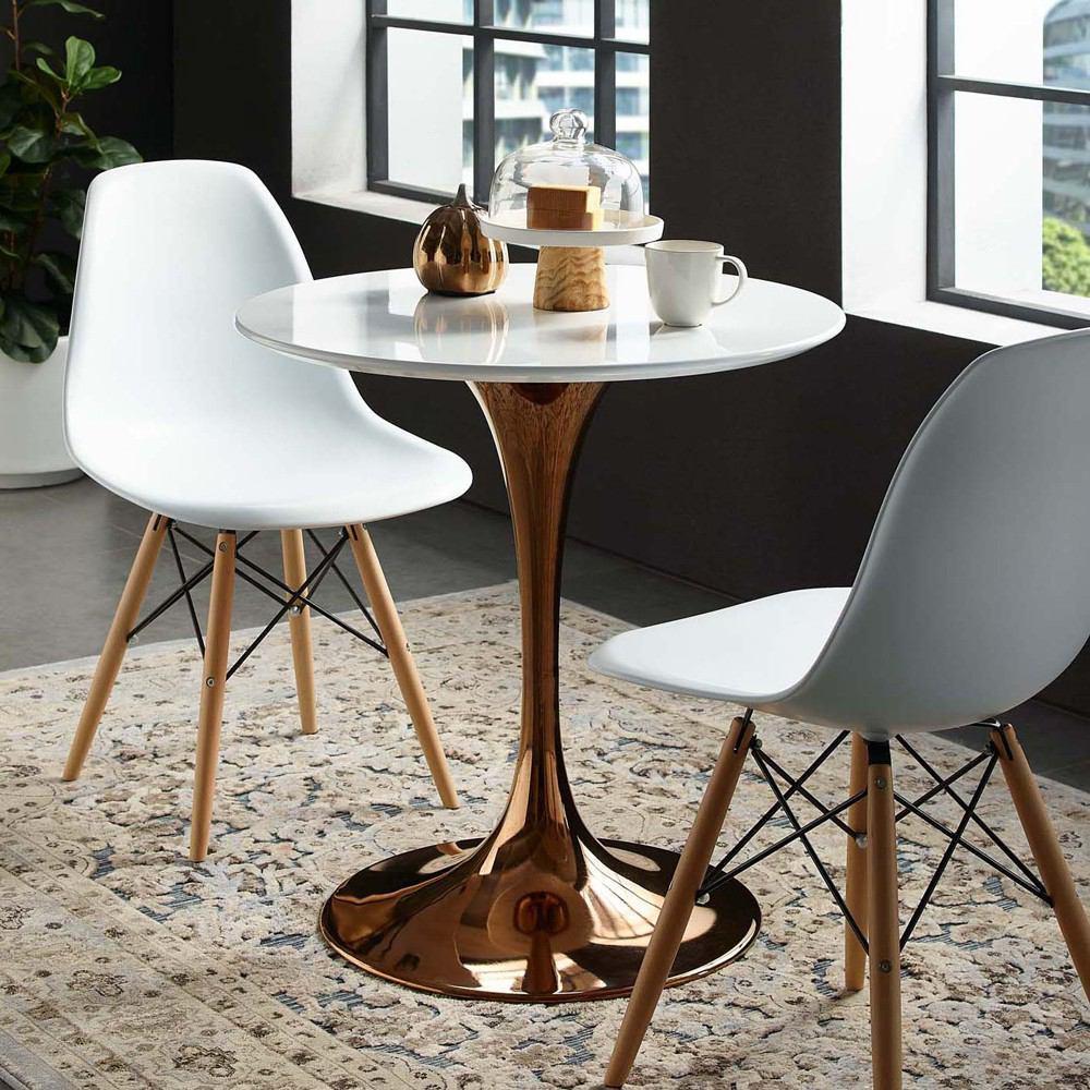Modway Lippa 28" Round Dining Table In Rose White - EEI-3217