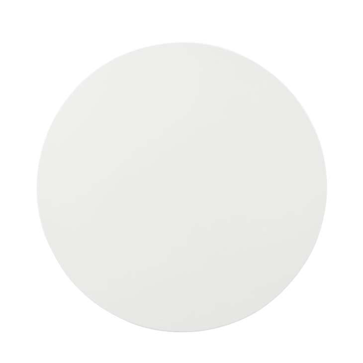 Modway Lippa 36" Round Artificial Marble Dining Table in Rose White