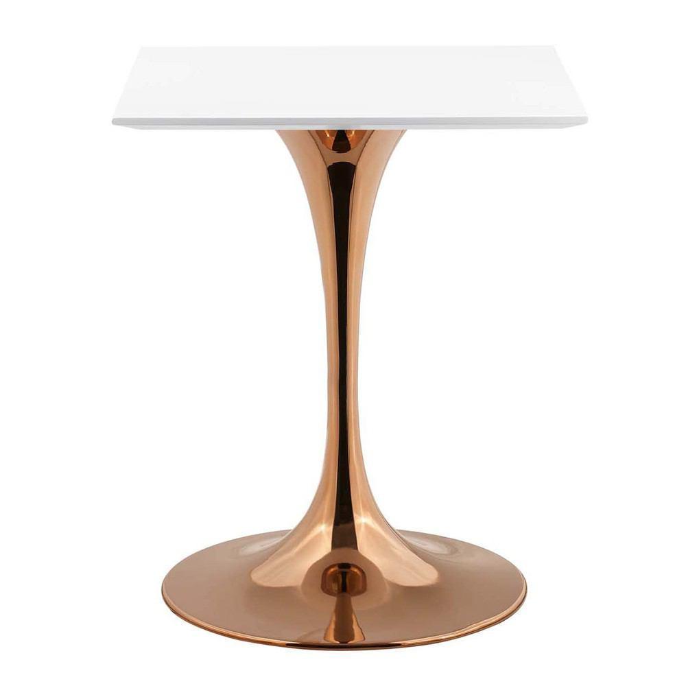 Modway Lippa 24" Square Dining Table In Rose White