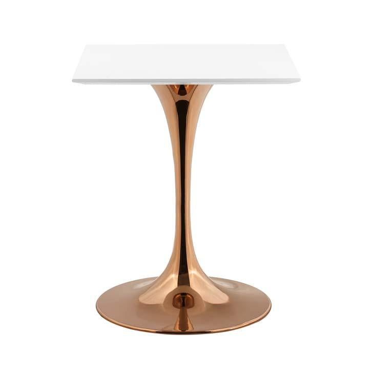 Modway Lippa 24" Square Dining Table In Rose White