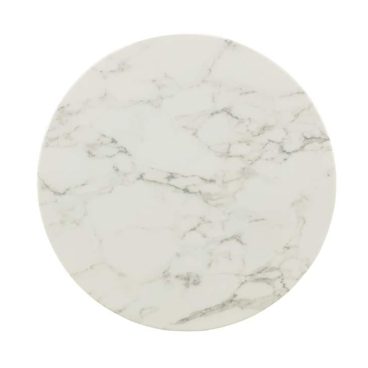 Modway Lippa 28" Round Dining Table In Rose White