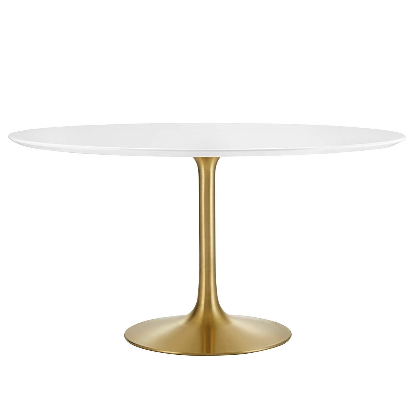 Modway Lippa 54" Round Wood Top Dining Table in Gold White - EEI-3228