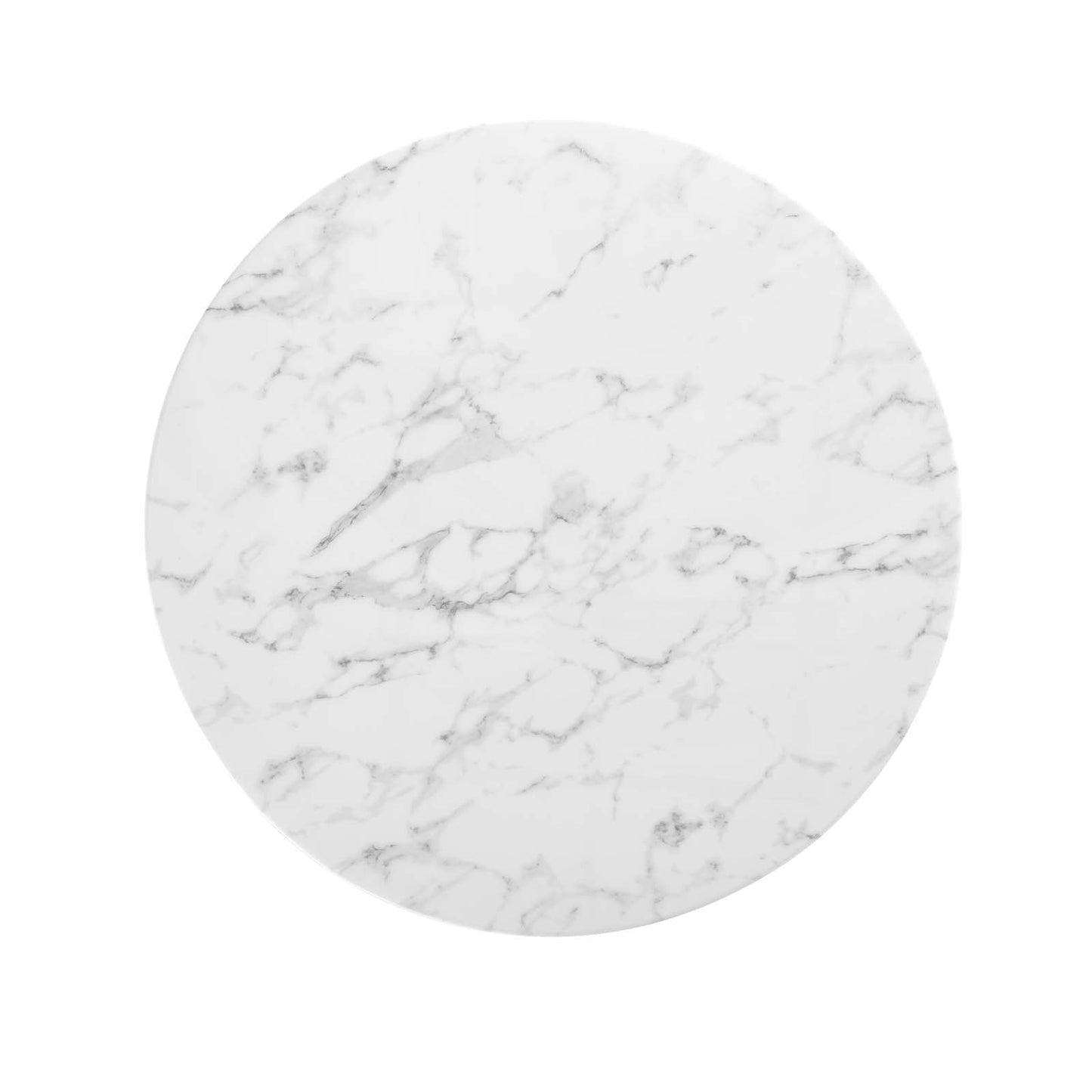 Modway Lippa 40" Round Artificial Marble Dining Table in Gold White - EEI-3231