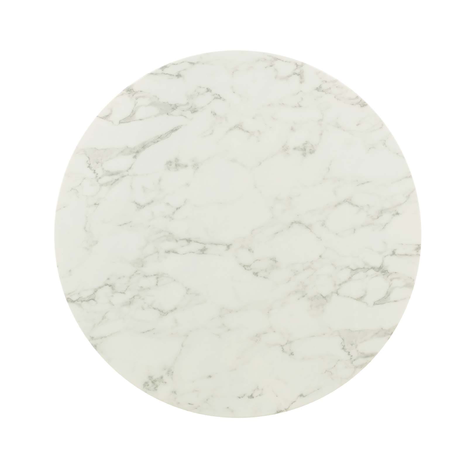 Modway Lippa 40" Round Artificial Marble Dining Table in Gold White | Dining Tables | Modishstore-4