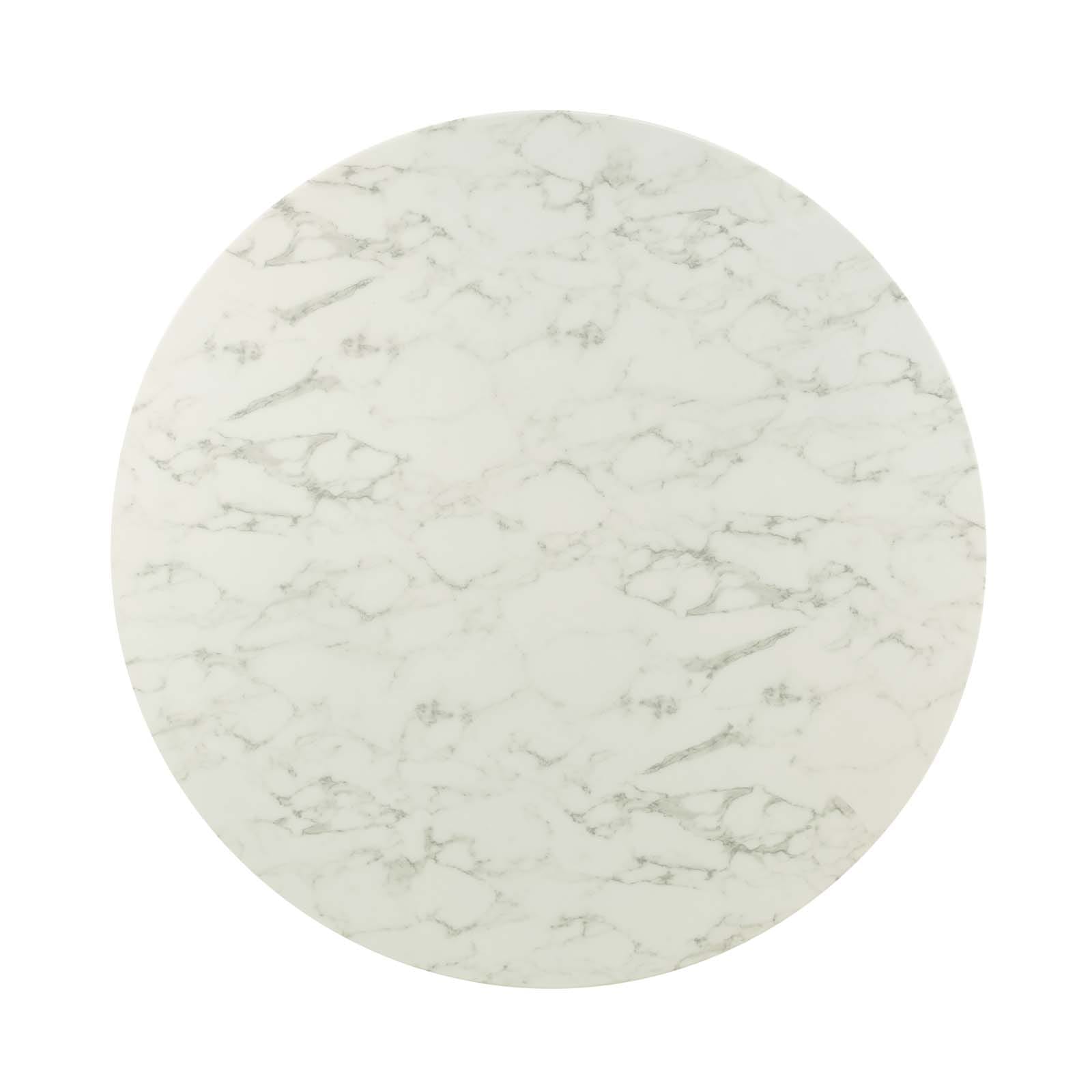 Modway Lippa 54" Round Artificial Marble Dining Table in Gold White | Dining Tables | Modishstore-3
